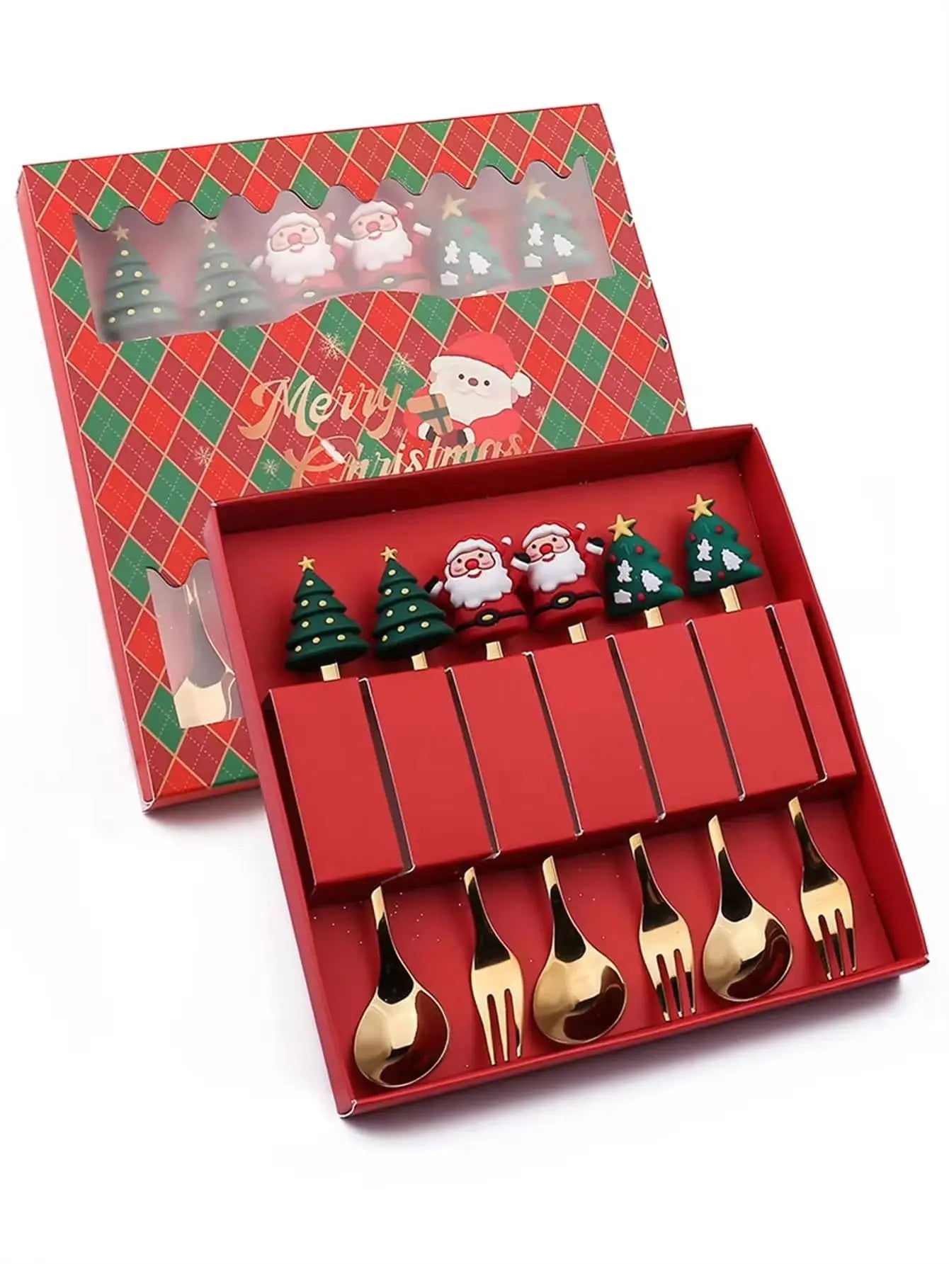 🎄✨ Christmas Holiday Spoon &amp; Fork Gift Set – Limited Edition ✨🎁