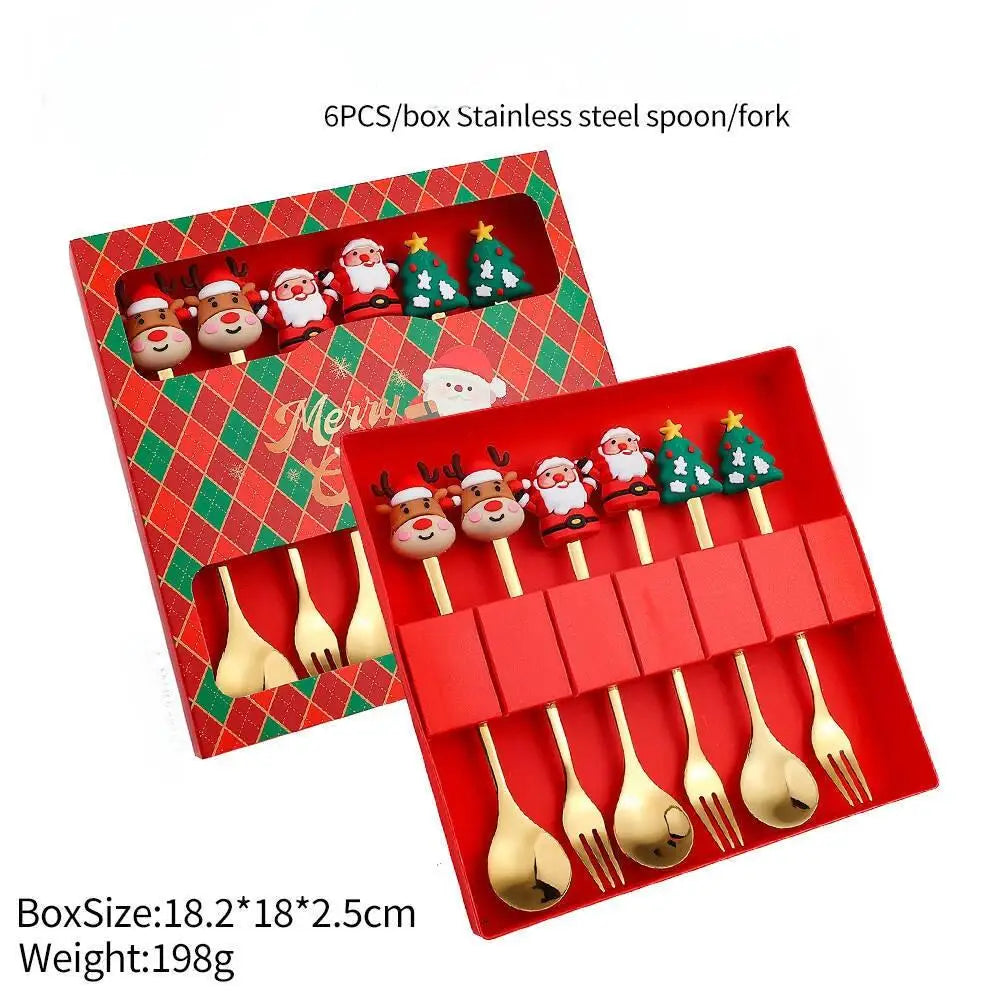 🎄✨ Christmas Holiday Spoon &amp; Fork Gift Set – Limited Edition ✨🎁