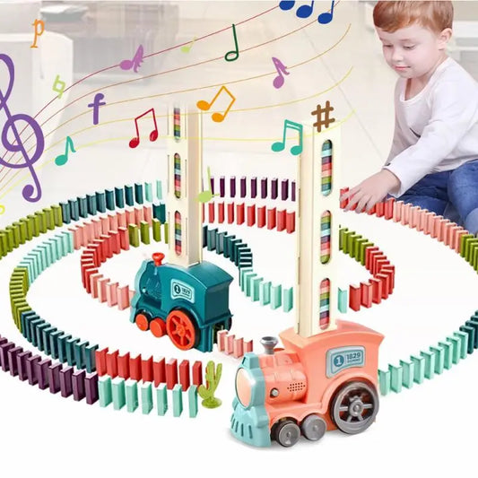 Domino Train Set for Kids with Light and Sound