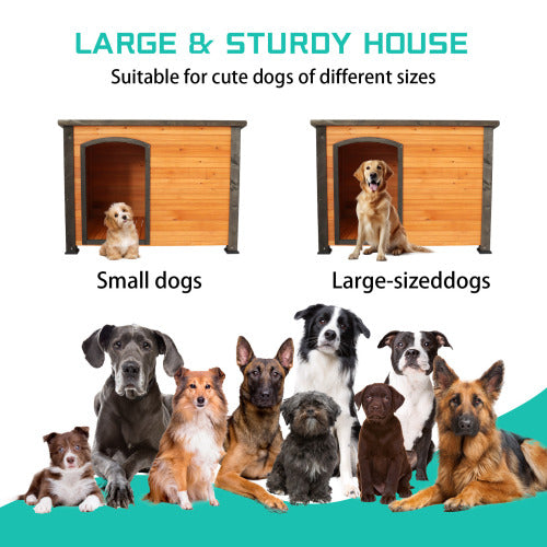45"Dog House Outdoor and indoor wooden kennel - ACScoolcart 
